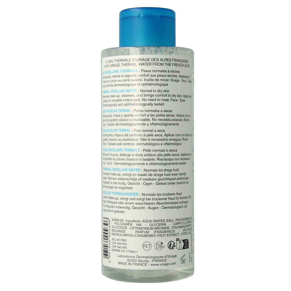 Uriage Thermal micellar water normale/droge huid 500.00 Milliliter