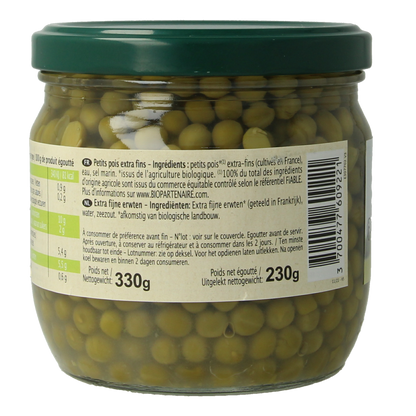 Primeal Doperwten extra fijn bio 330.00 Gram