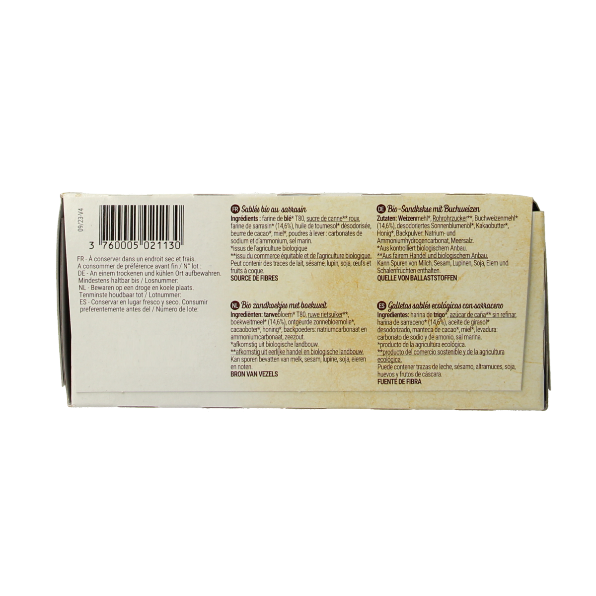 Bisson Zandkoekjes boekweit authentiek bio 175.00 Gram