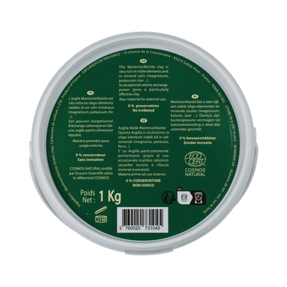 Naturado  Groene klei montmorillon emmer 1.00 Kilogram