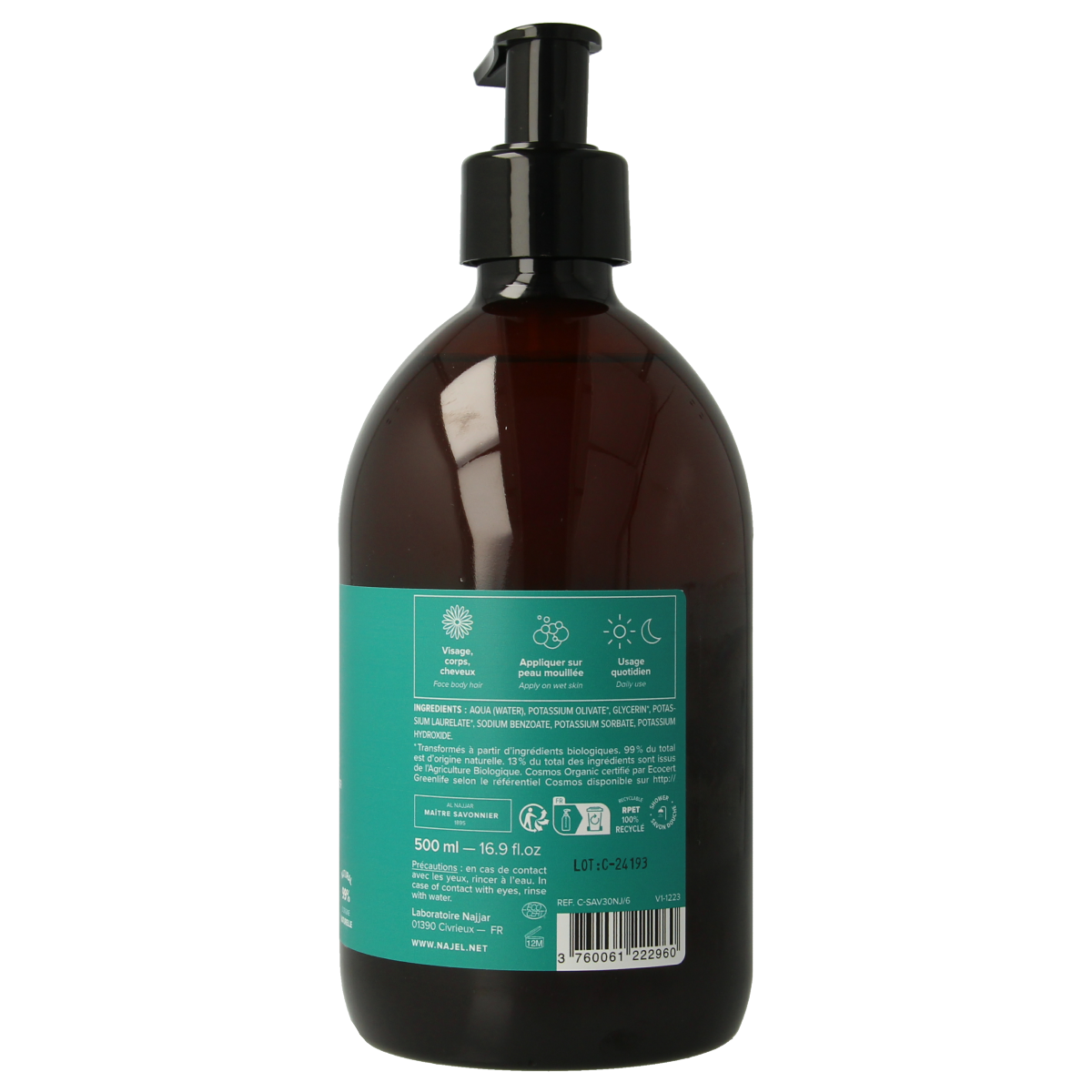Najel Aleppo Aleppo zeep vloeibaar pompflacon 500.00 Milliliter
