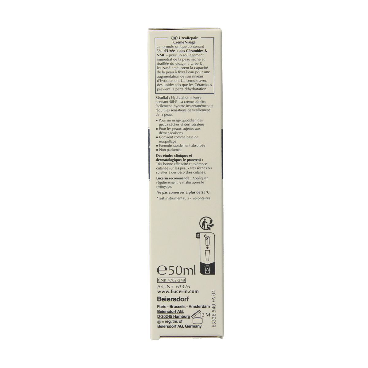 Eucerin Urearepair gezichtscreme 5% urea 50.00 Milliliter