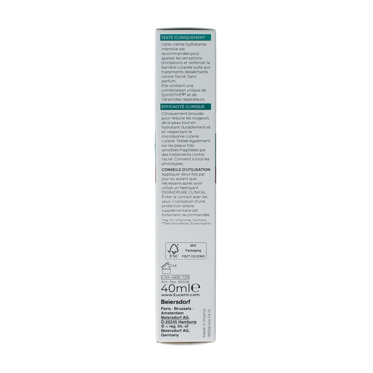 Eucerin Dermopure clinical hydra repair verzachtende creme 40.00 Milliliter