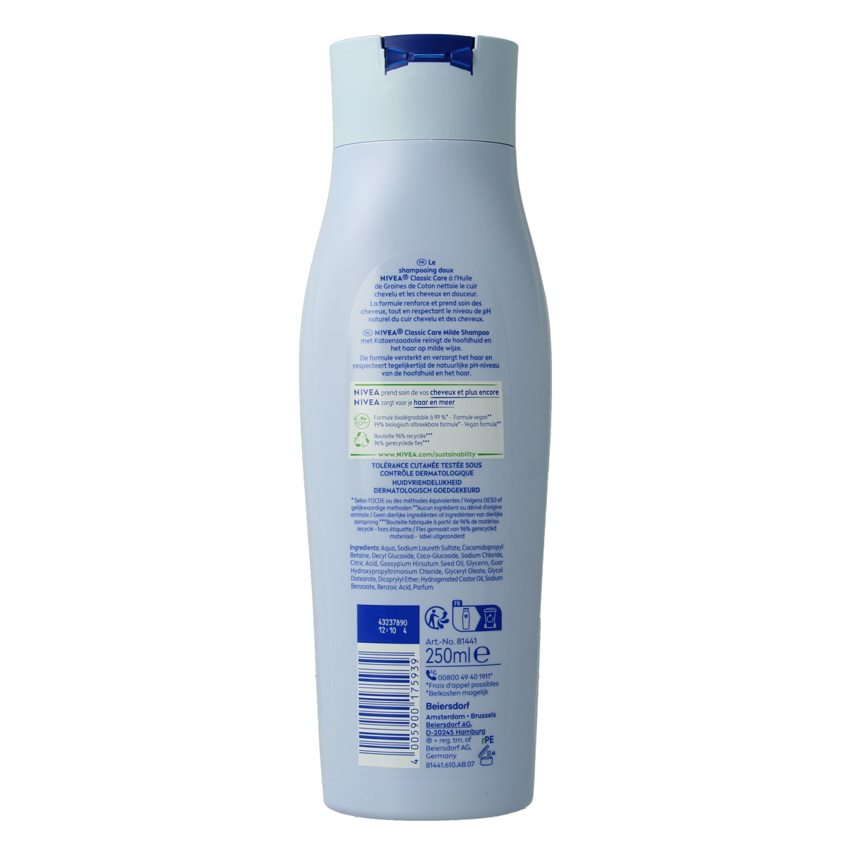 Nivea Shampoo mild classic care 250.00 Milliliter