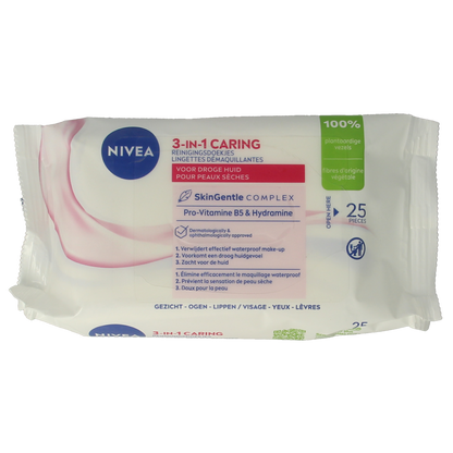 Nivea Verzachtende doekjes droge/gevoelige huid 25.00 Stuks