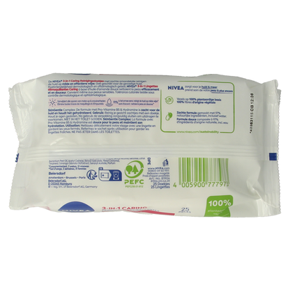 Nivea Verzachtende doekjes droge/gevoelige huid 25.00 Stuks