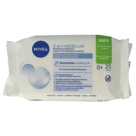 Nivea 3-in-1 verzorgende micellair reindoek 25.00 Stuks
