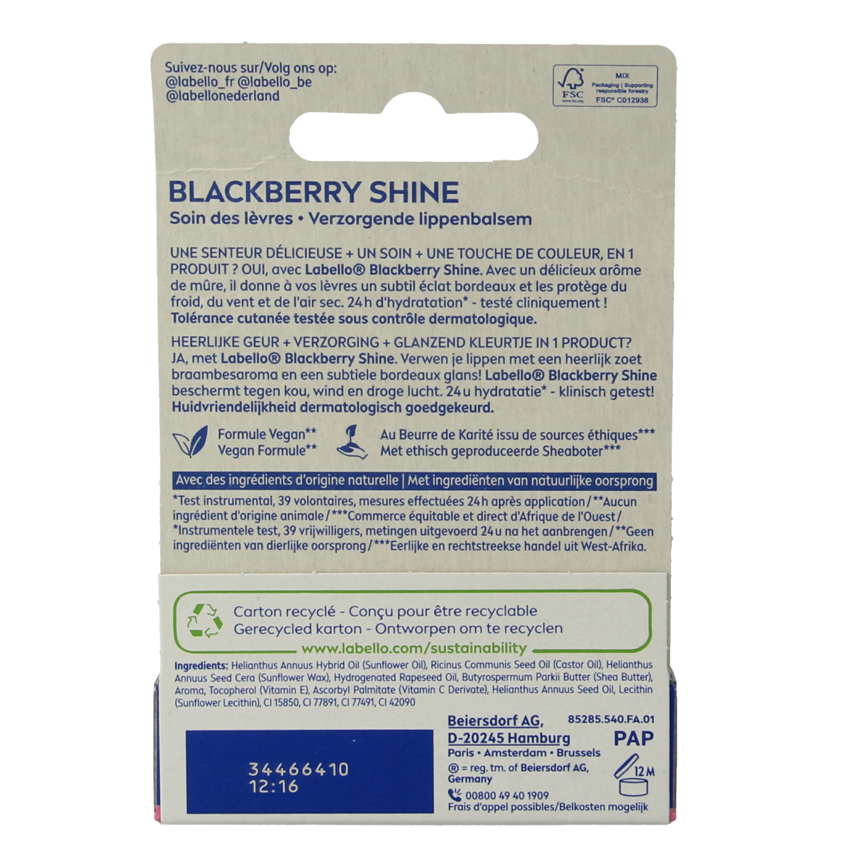 Labello Fruity shine blackberry 4.80 Gram