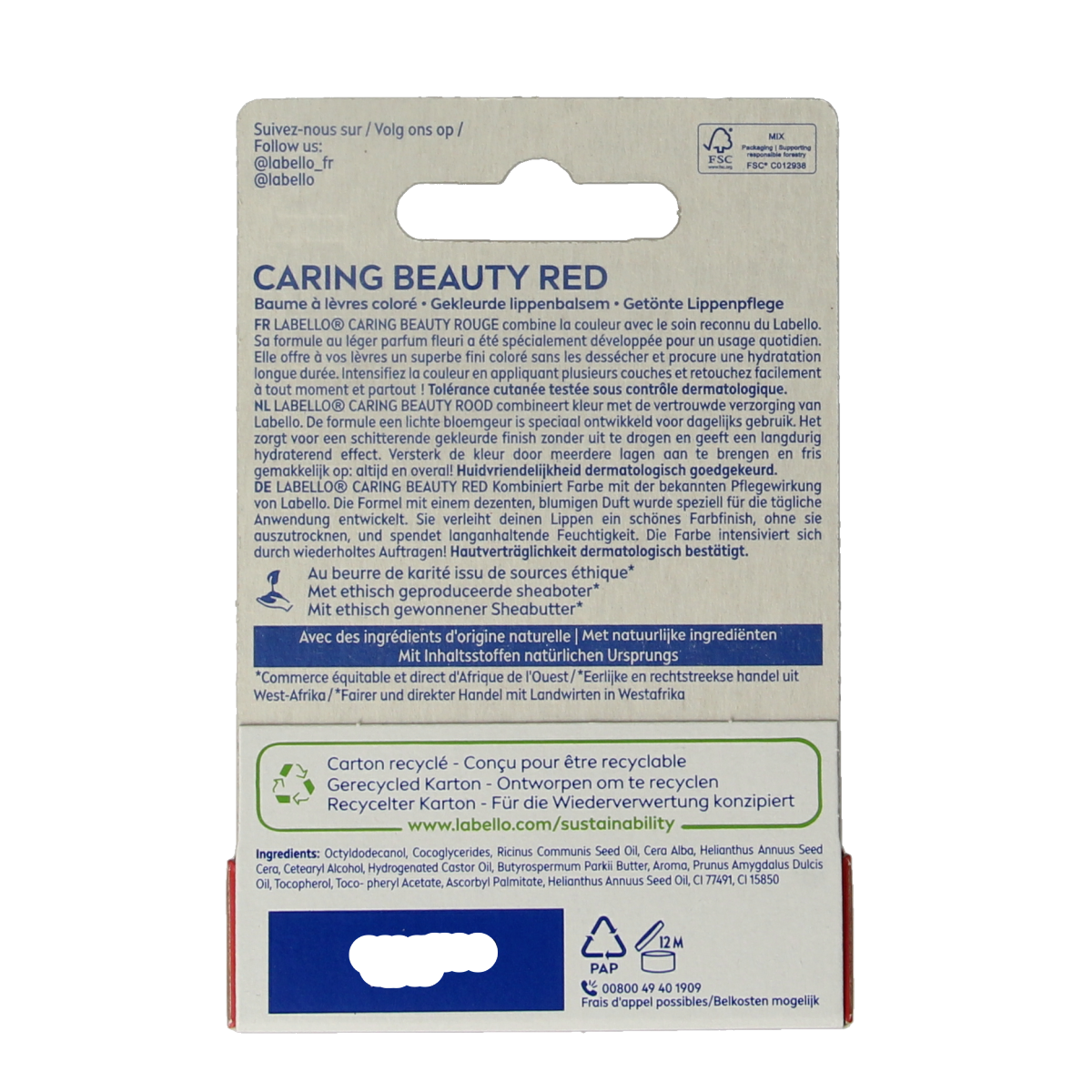 Labello Caring beauty red 4.80 Gram
