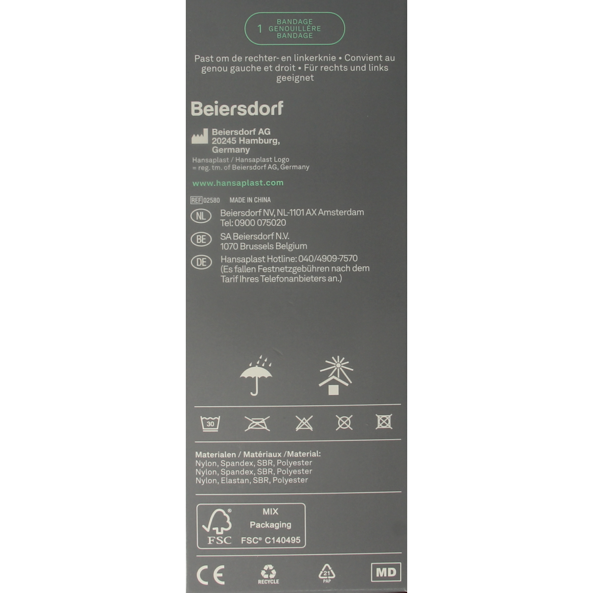 Hansaplast Sport kniebandage verstelbaar 1.00 Stuks