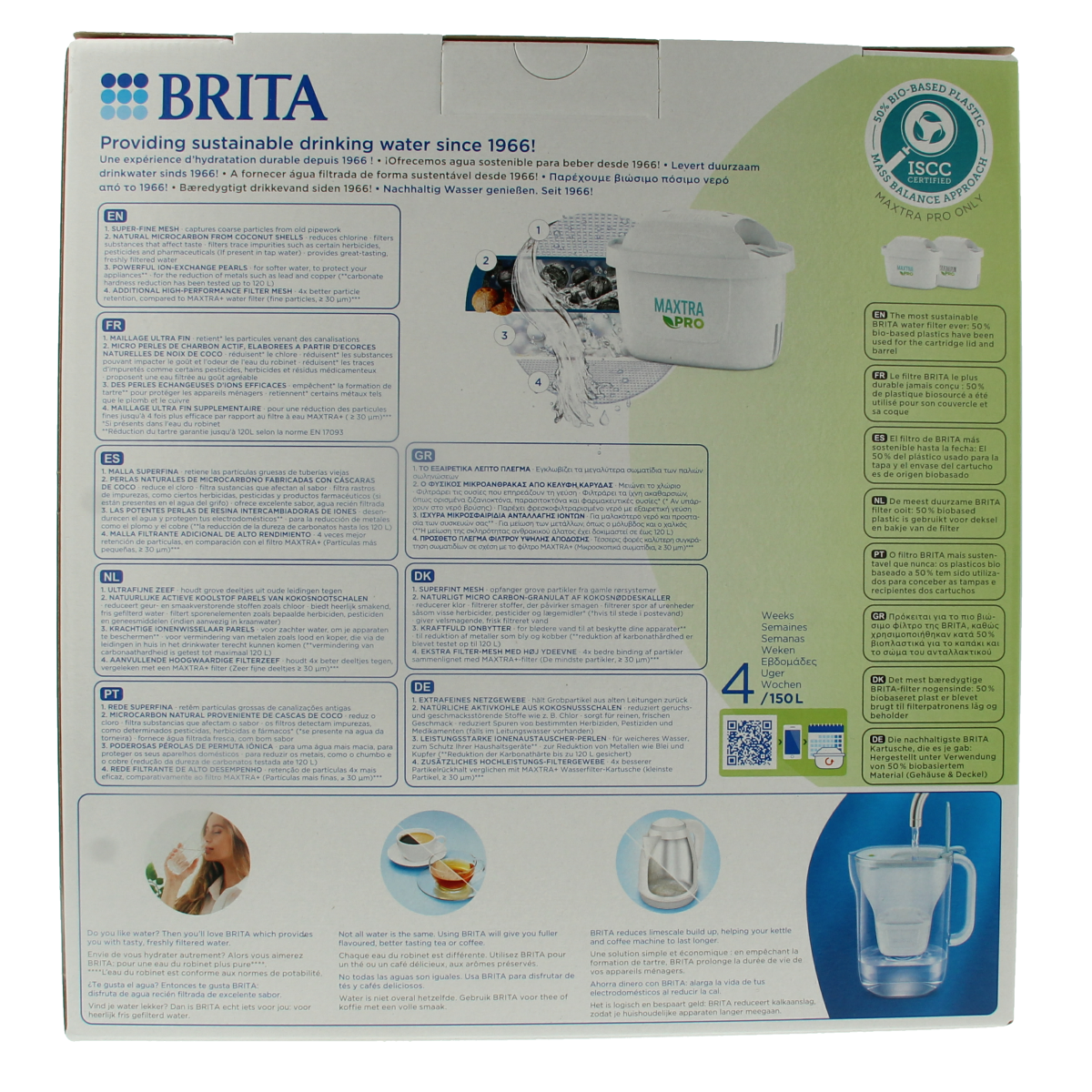 Brita Waterfilterbundel cool powder blue + 3 filters 1.00 Stuks