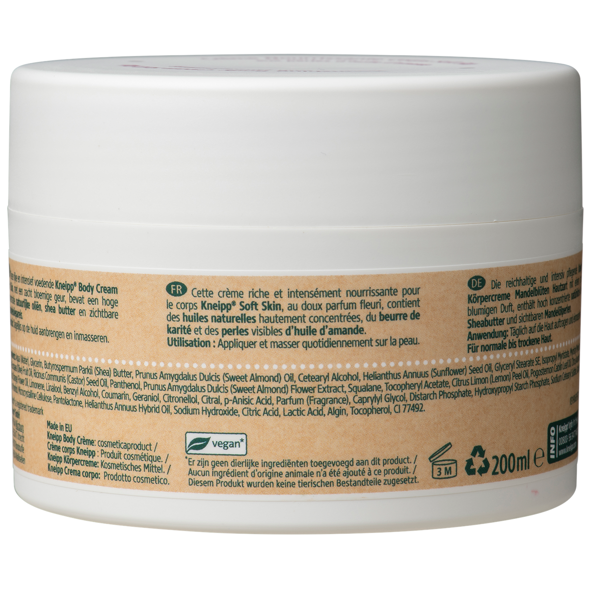 Kneipp Body creme met amandelolieparels Soft Skin 200.00 Milliliter
