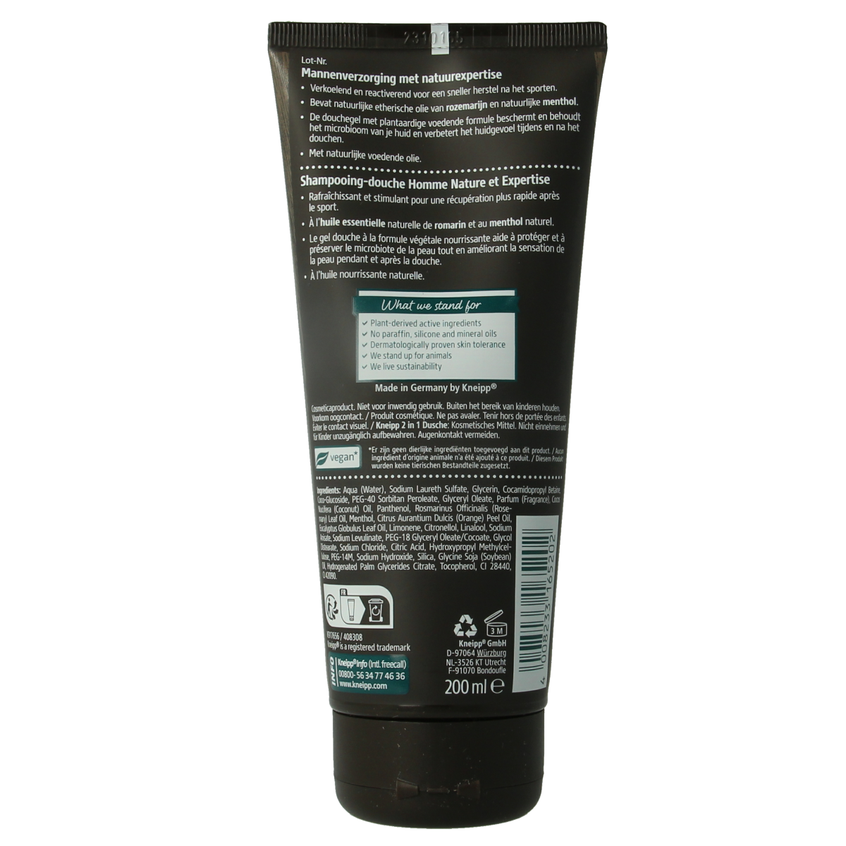 Kneipp 2-in-1 Men Douchegel & Shampoo Sport 200.00 Milliliter