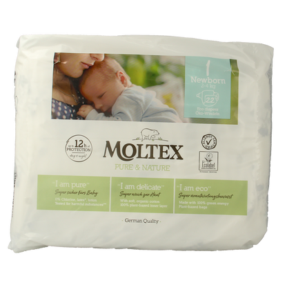 Moltex Pure & nature babyluiers newborn 22.00 Stuks