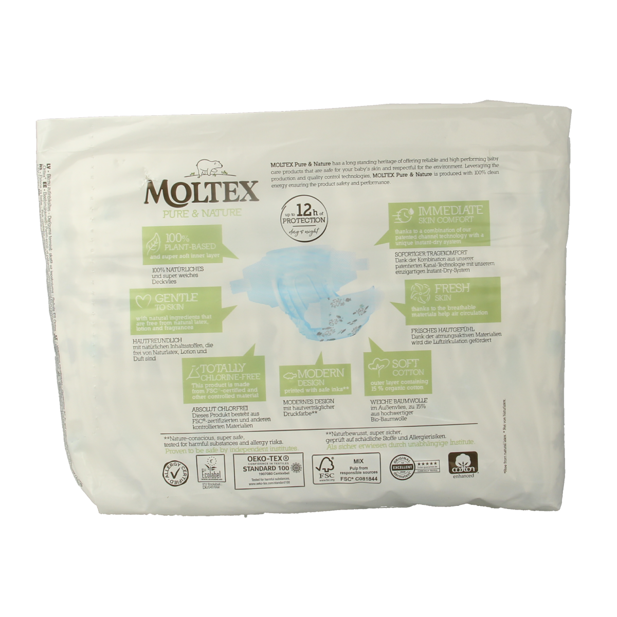 Moltex Pure & nature babyluiers newborn 22.00 Stuks