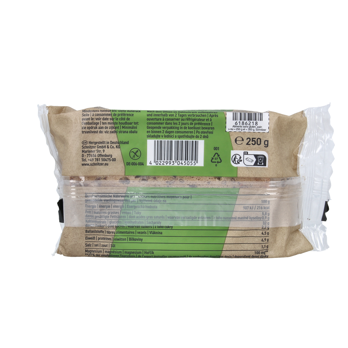 Schnitzer Gierstbrood glutenvrij bio 250.00 Gram