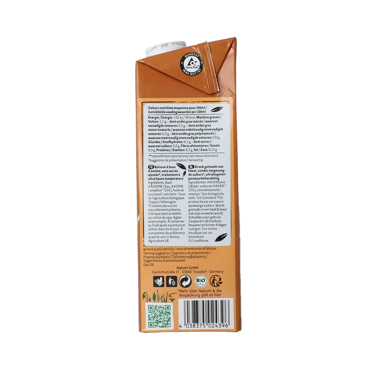 Natumi Haverdrink natural bio 1.00 Liter