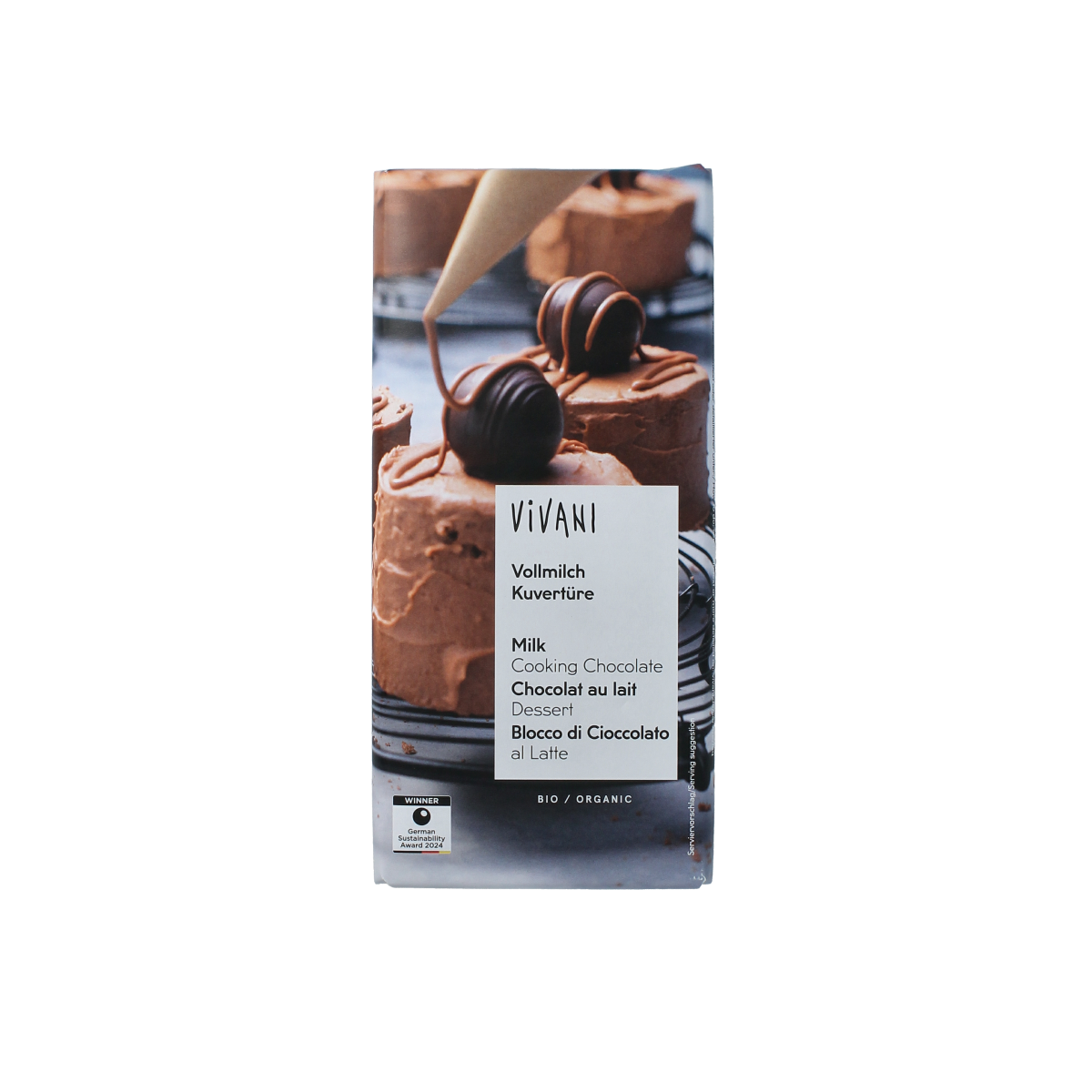 Vivani Couverture smeltchocolade melk bio 150.00 Gram
