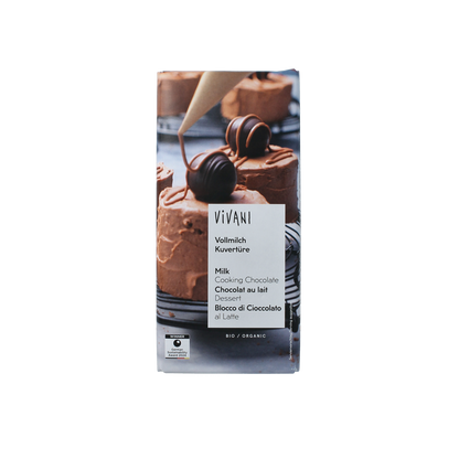 Vivani Couverture smeltchocolade melk bio 150.00 Gram