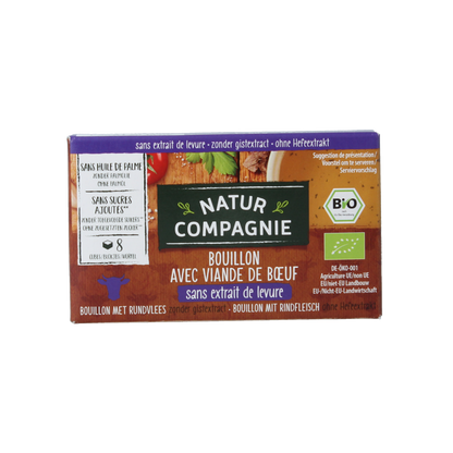 Natur Compagnie Runderbouillon gist- en suikervrij bio 8 Stuks