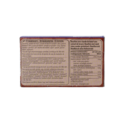Natur Compagnie Runderbouillon gist- en suikervrij bio 8 Stuks