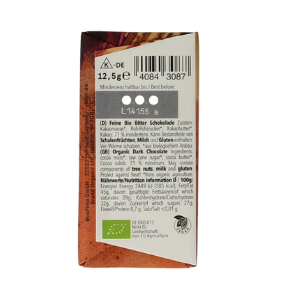 Vivani Chocolade minibars puur 71% bio 12.5 Gram