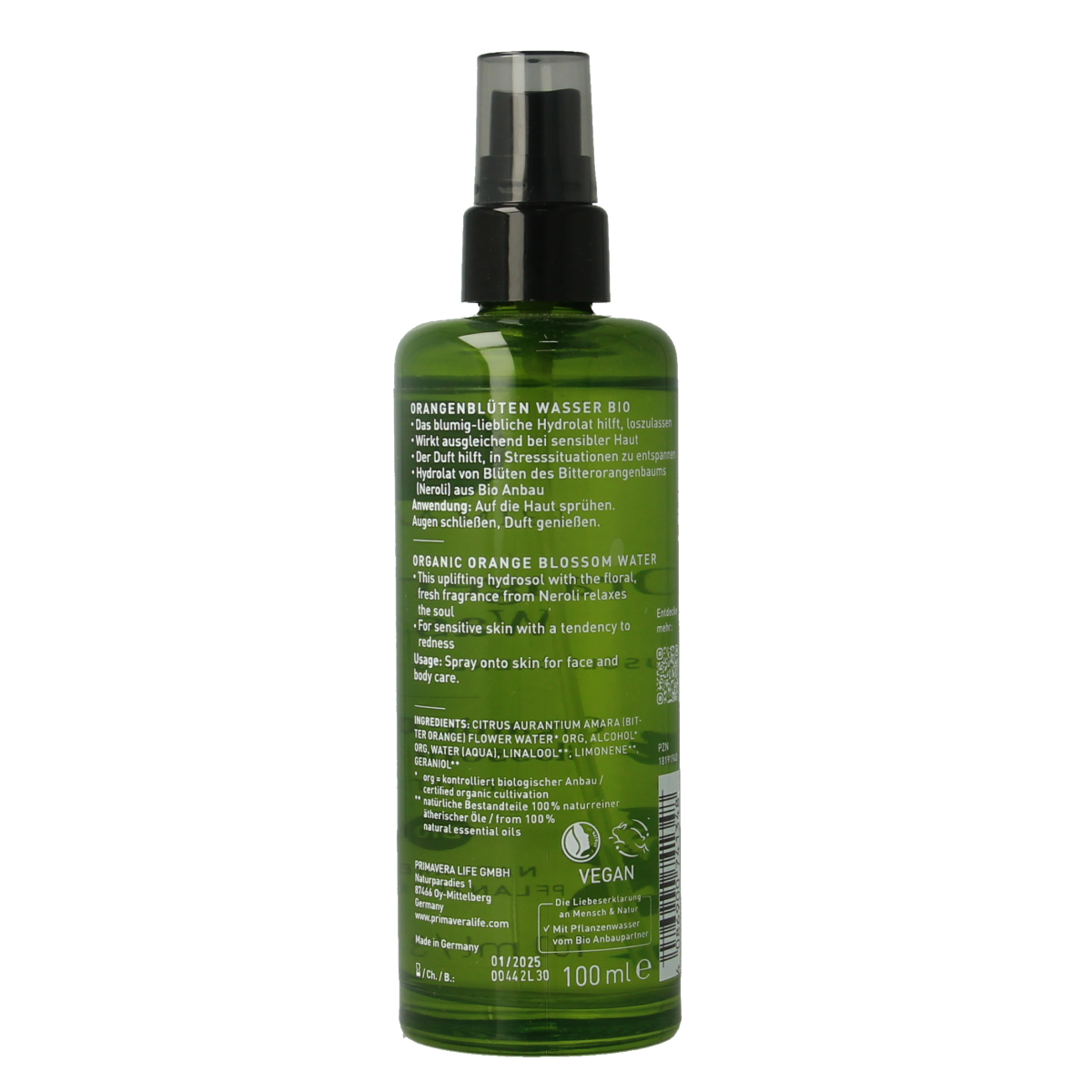 Primavera Orange blossom water bio 100.00 Milliliter