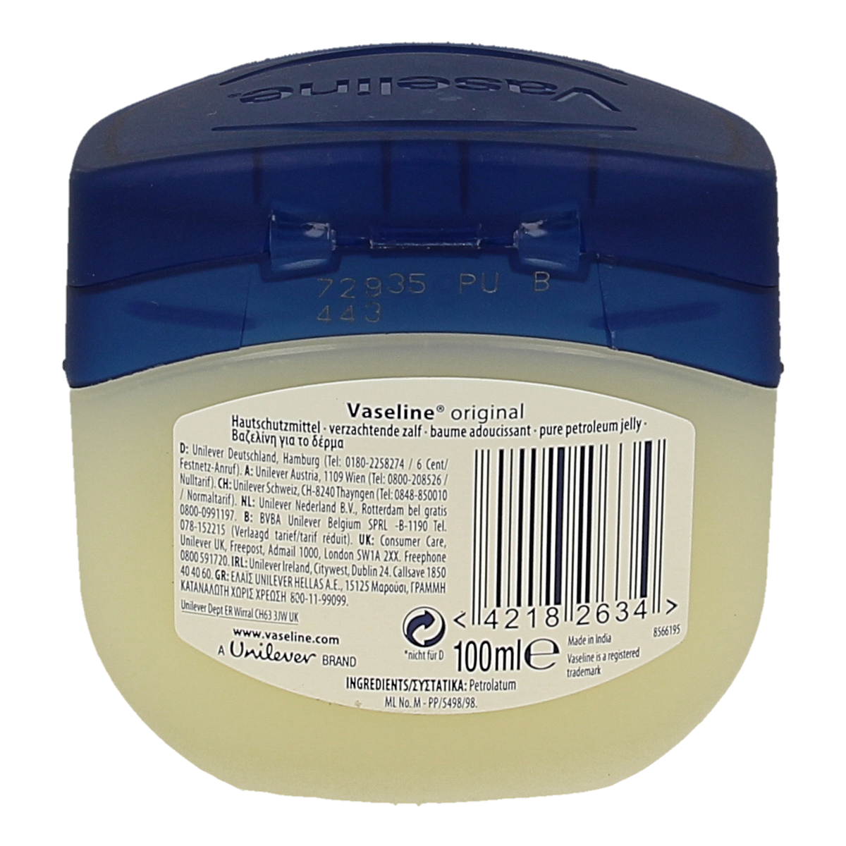 Vaseline Petroleum jelly creme 100.00 Gram