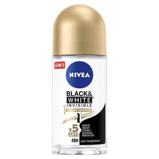 Nivea Deodorant black & white smooth roller 50.00 Milliliter