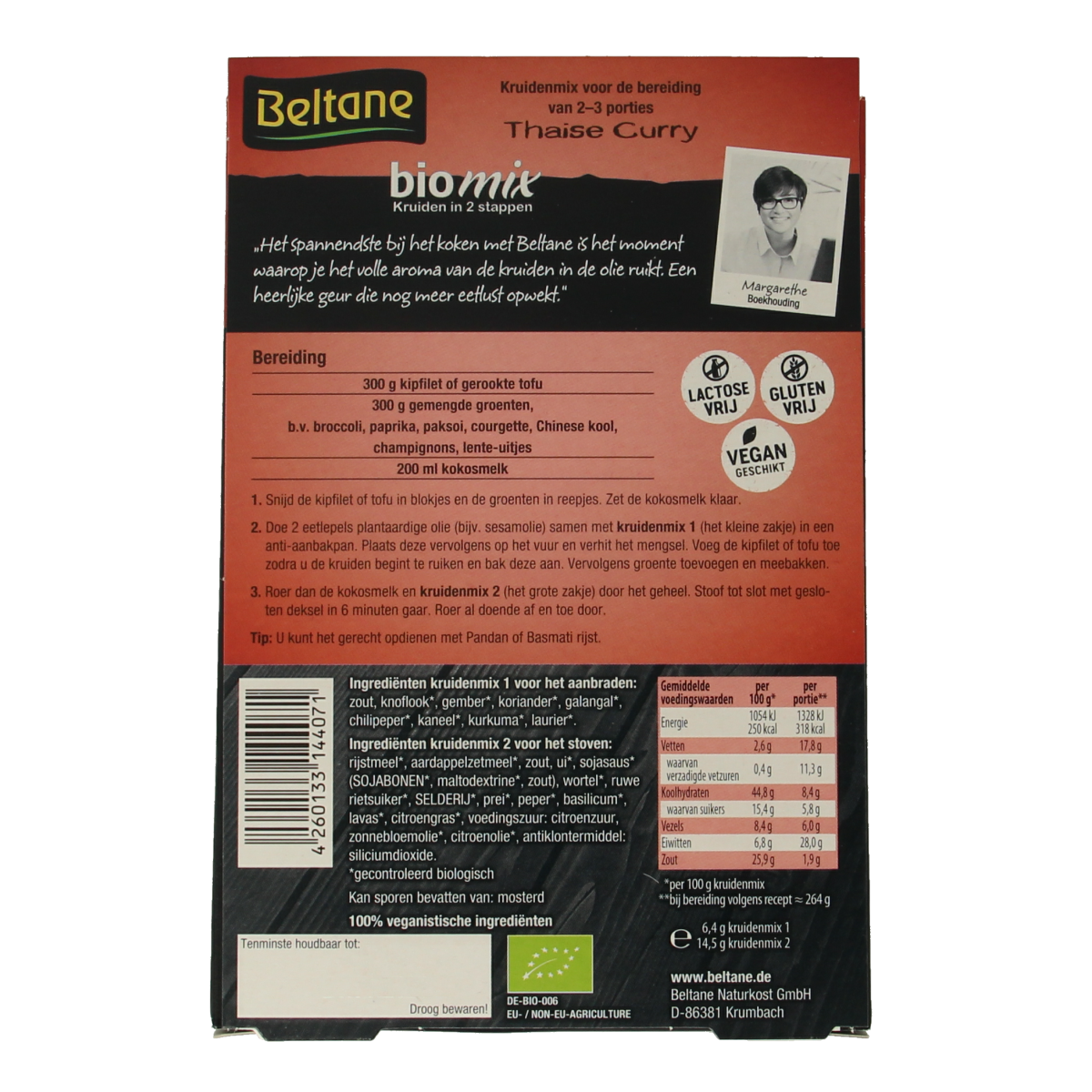 Beltane Thai curry mix bio 20.90 Gram