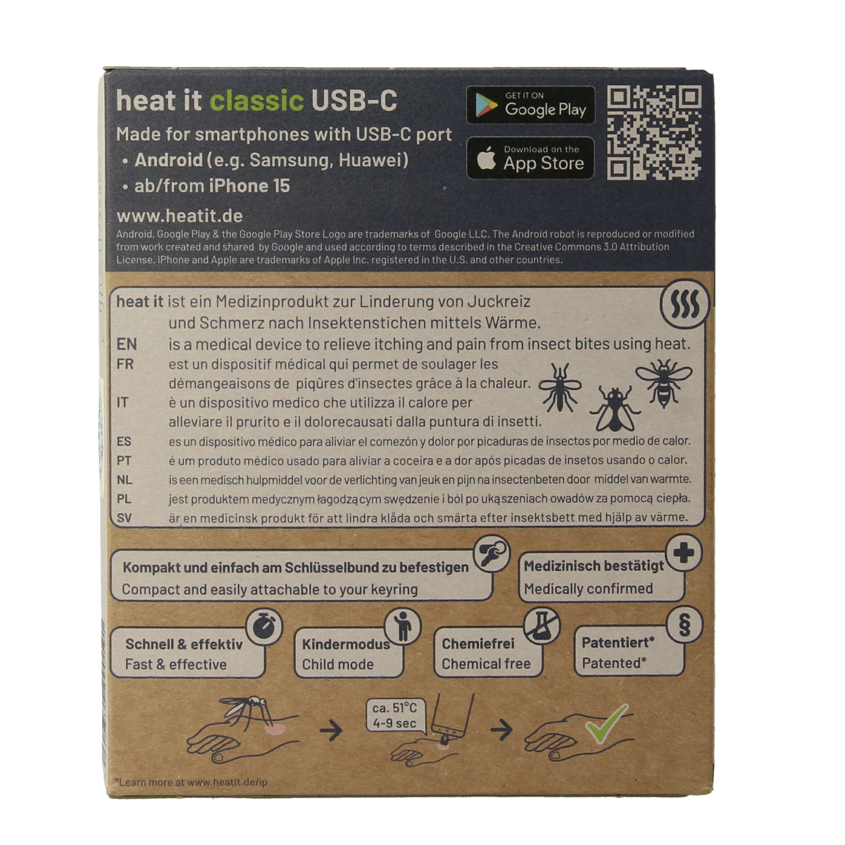 Heat-it Insect bite healer classic USB-C 1.00 Stuks
