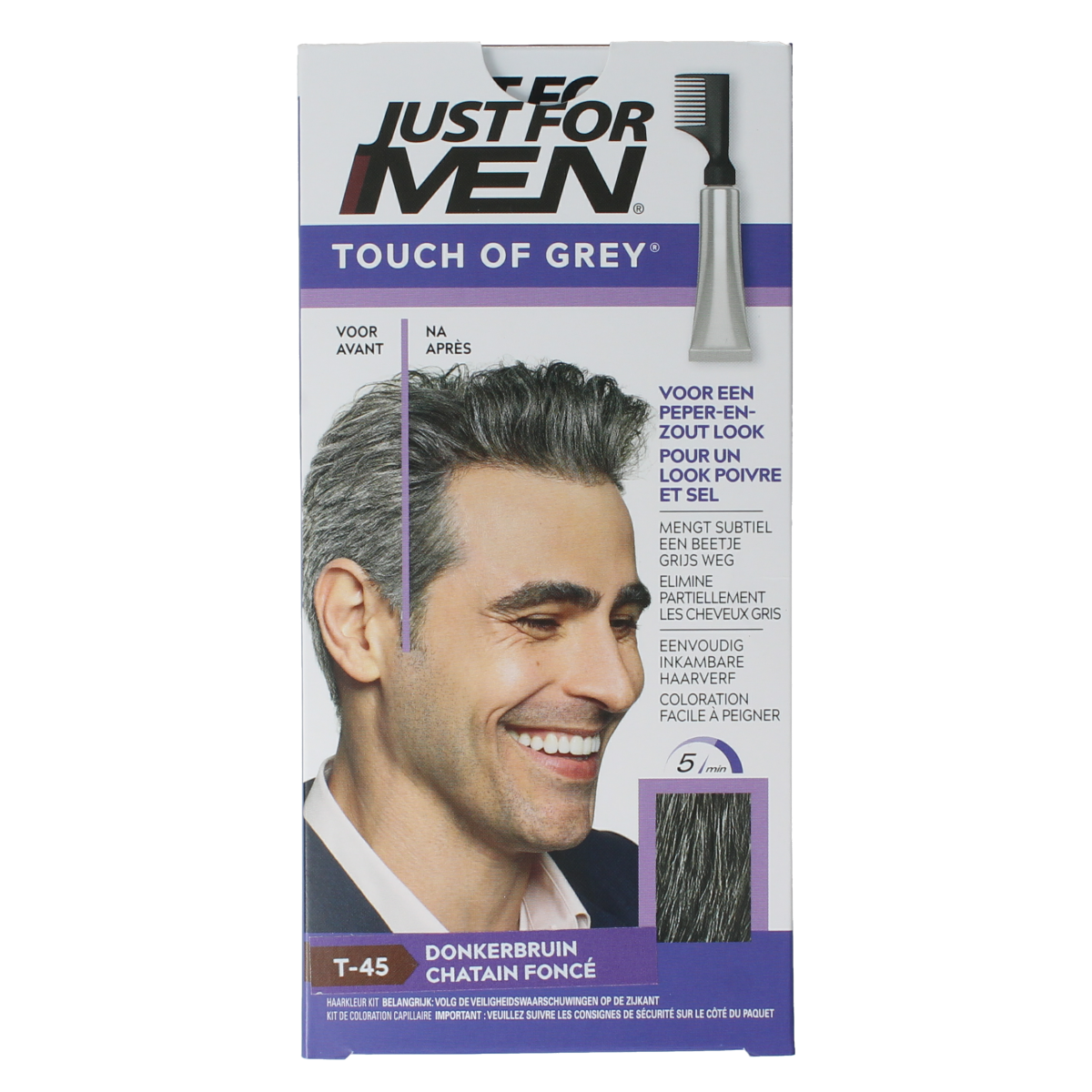 Just For Men Touch of grey T-45 donkerbruin 40.00 Gram