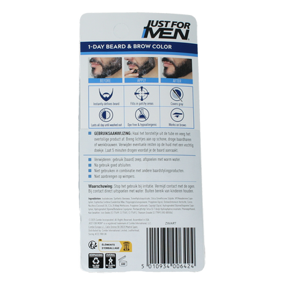 Just For Men Baard / wenkbrauw zwart 9.00 Milliliter