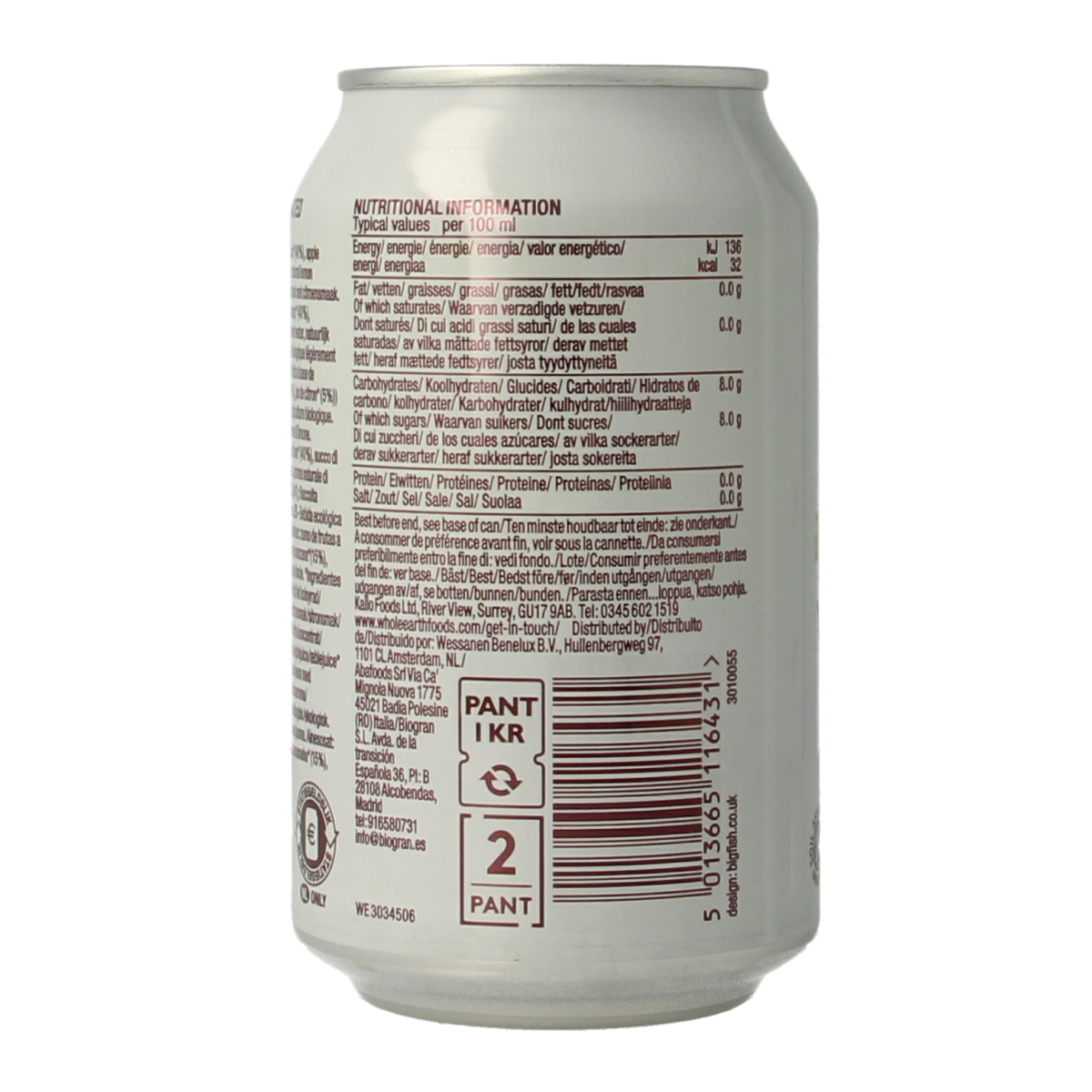 Whole Earth Sparkling lemonade  bio 330.00 Milliliter
