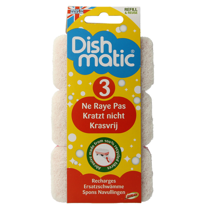 Dishmatic  Navulspons krasvrij  3.00 Stuks