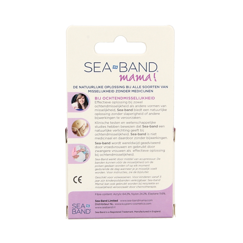 Sea Band Polsband zwangerschap roze 1 Paar