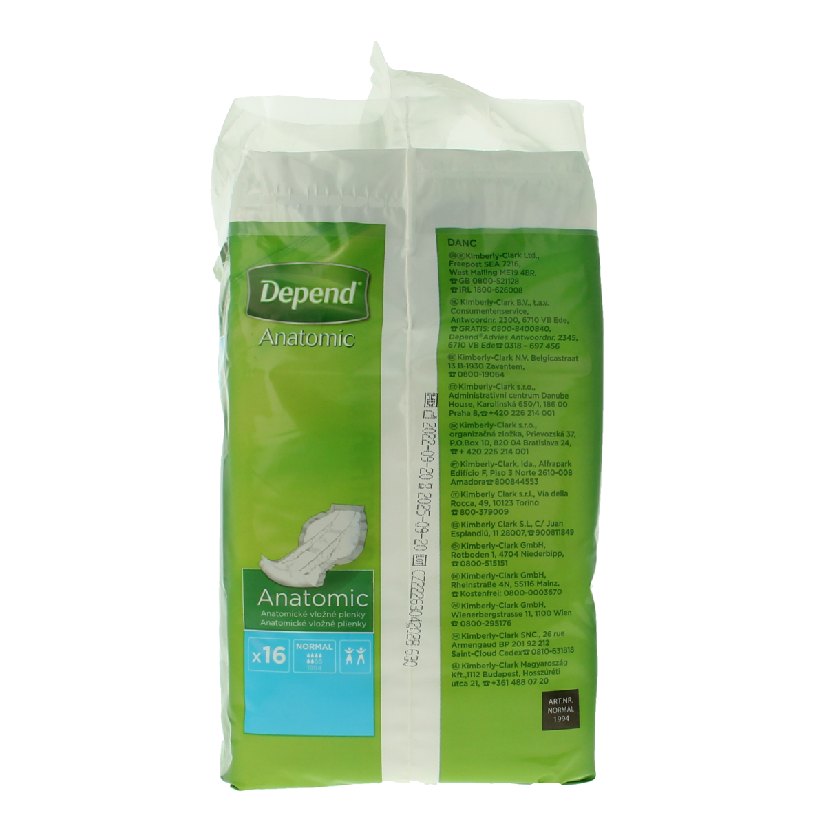 Depend Anatomic normaal 16.00 Stuks