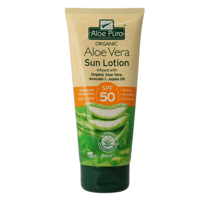 Optima Aloe pura organic aloe vera zonnelotion SPF50 200 Milliliter