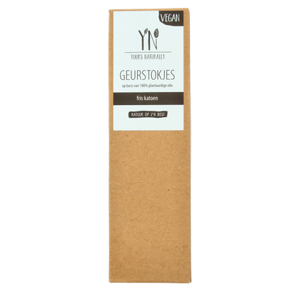 Yours Naturally Geurstokjes fris katoen 100ml 1 Stuks