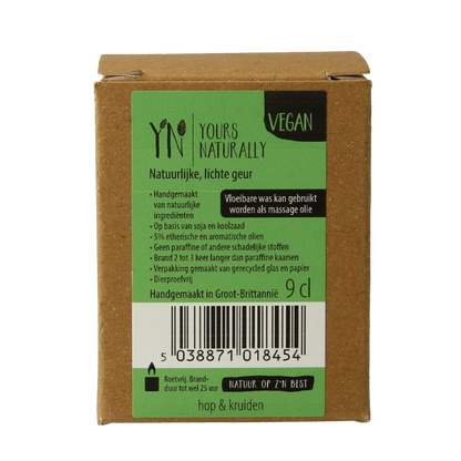 Yours Naturally Votive geurkaars hop & kruiden 9cl 1 Stuks