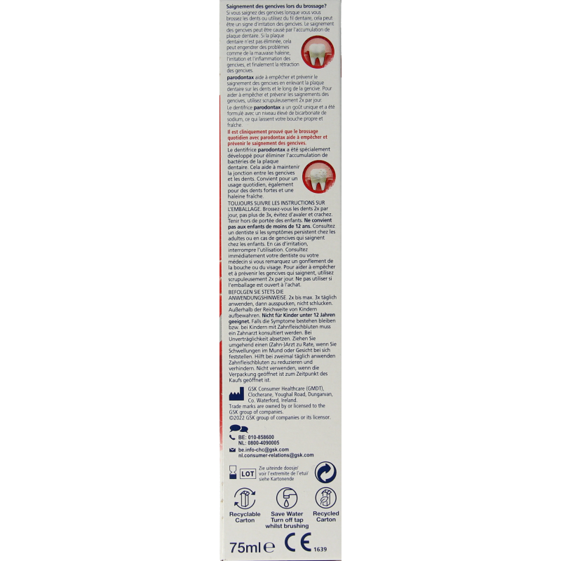 Parodontax Tandpasta fluoride 75 Milliliter