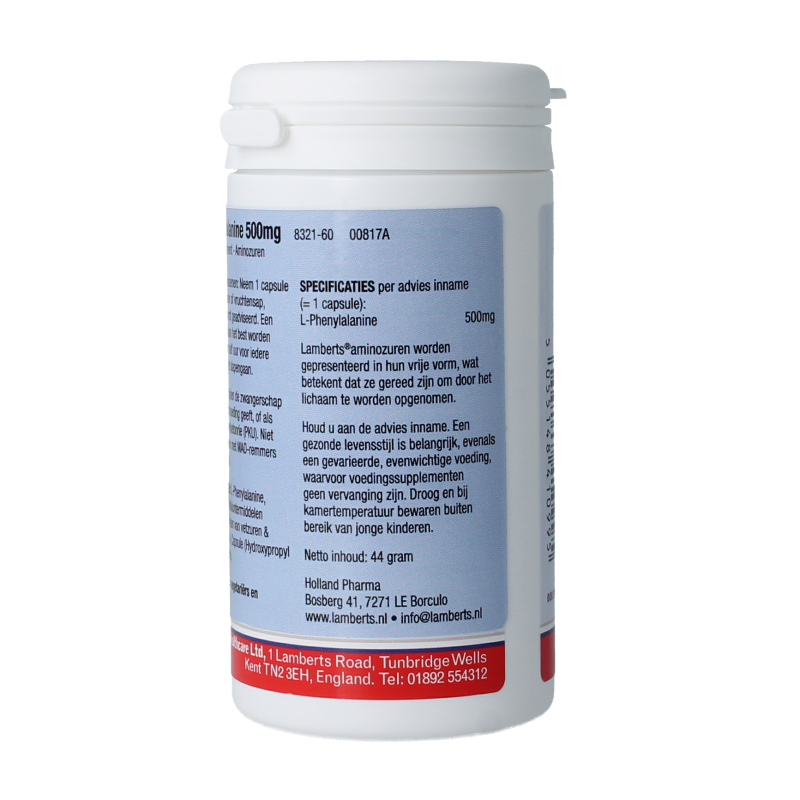 Lamberts L-Phenylalanine 500mg 60 Capsules