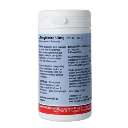 Lamberts L-Phenylalanine 500mg 60 Capsules