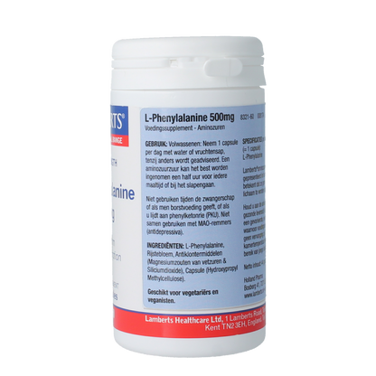 Lamberts L-Phenylalanine 500mg 60 Capsules