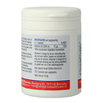Lamberts Vitamine D3 3000IE 75mcg 120.00 Capsules