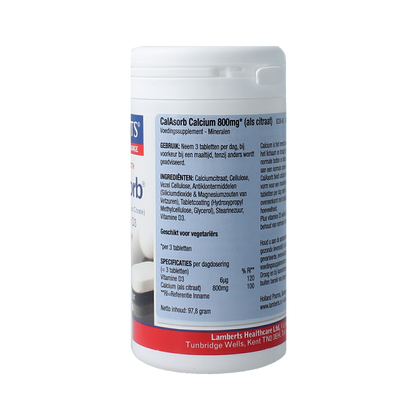 Lamberts CalAsorb (calciumcitraat) en vitamine D3 60.00 Tabletten