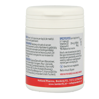 Lamberts Vitamine D3 1000IE 25mcg en K2 90mcg 60.00 Capsules