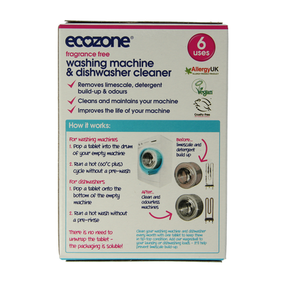 EcoZone Wasmachine en vaatwasser ontkalker 6.00 Stuks