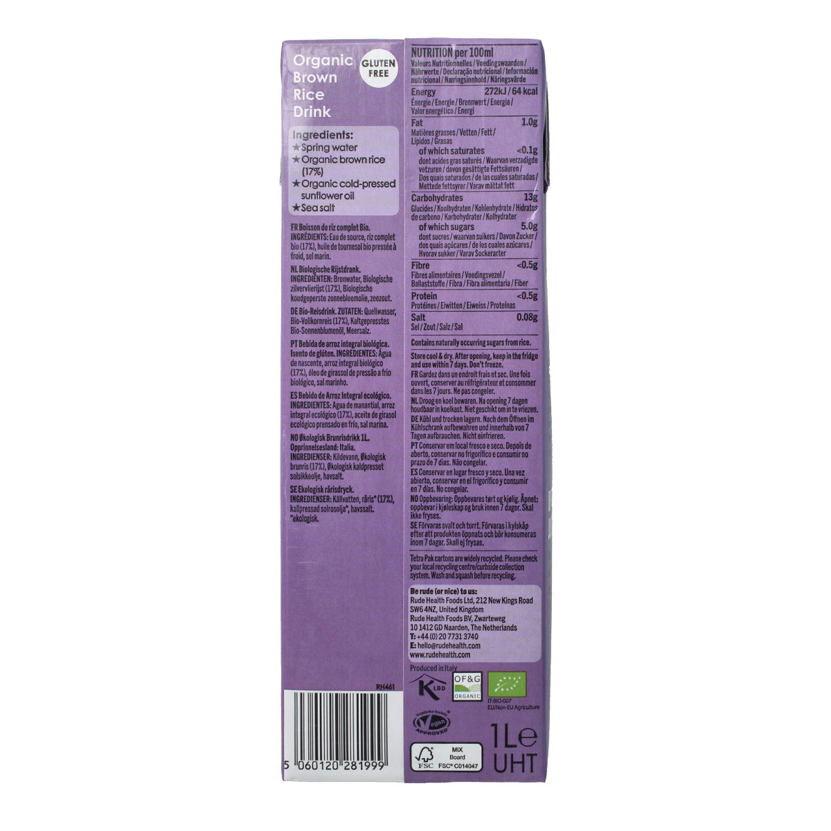Rude Health Rijstdrank bio 1.00 Liter