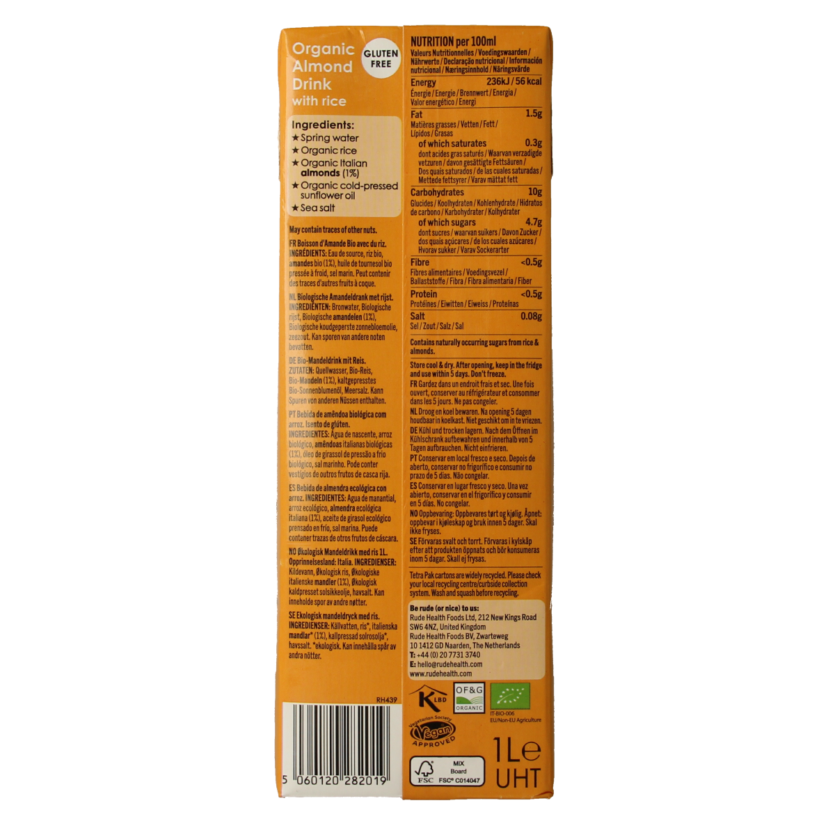 Rude Health Amandeldrank bio 1.00 Liter